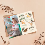 Convite Primeiro aniversario de Animais da Floresta de Fot<br><div class="desc">Bem-vindos ao nosso encantador mundo dos animais Woodland! Mergulhe na beleza cativante da natureza com o nosso Convite à primeiro aniversario Selvagem de Animais da Floresta. Este convite transporta-o para uma floresta mágica cheia de criaturas adoráveis que irão deleitar tanto jovens como velhos. Floresta Encantada: Nosso convite artesanalmente feito mostra...</div>