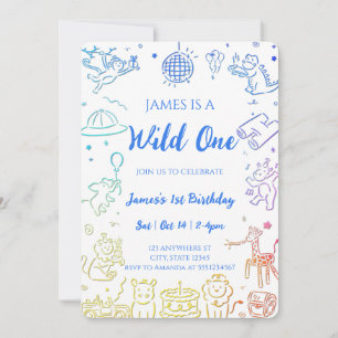 Convite Primeiro aniversario de animais de festas de rabis