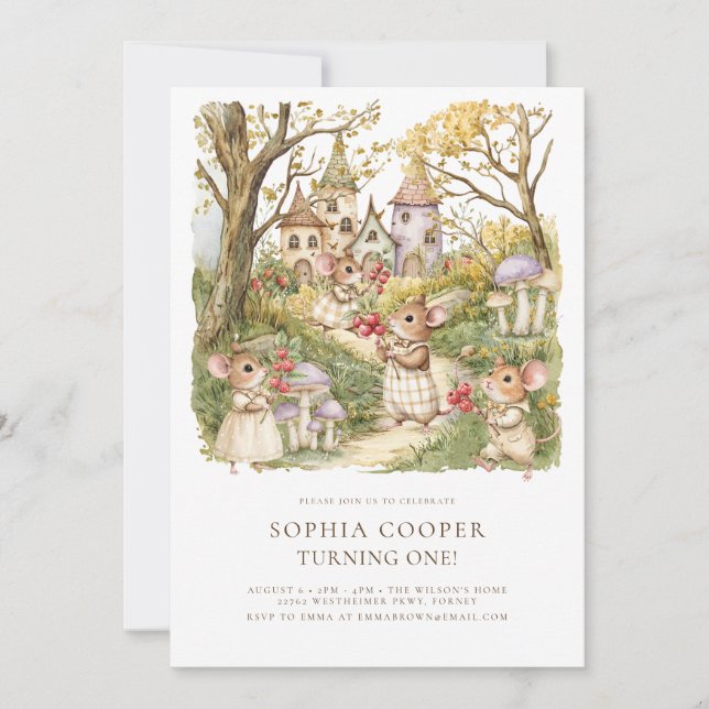 Convite Primeiro aniversario de Aquarela de Animais do Sto (Frente)