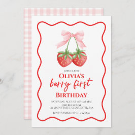 Convite Primeiro aniversario de Arco rosa Berry First Stra