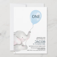 Primeiro aniversario de Balão Azul Elefante para M