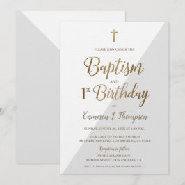Convite primeiro aniversario de Batismo Dourado da Cruz Br