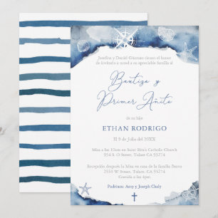 Convite primeiro aniversario de Batismo Náutico Bautizo A