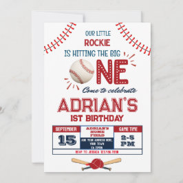 Convite Primeiro aniversario de beisebol