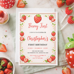 Convite Primeiro Aniversário de Berry Primeiro Aniversár