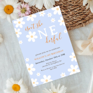 Convite Primeiro aniversario de Boho OneBeaubright Floral