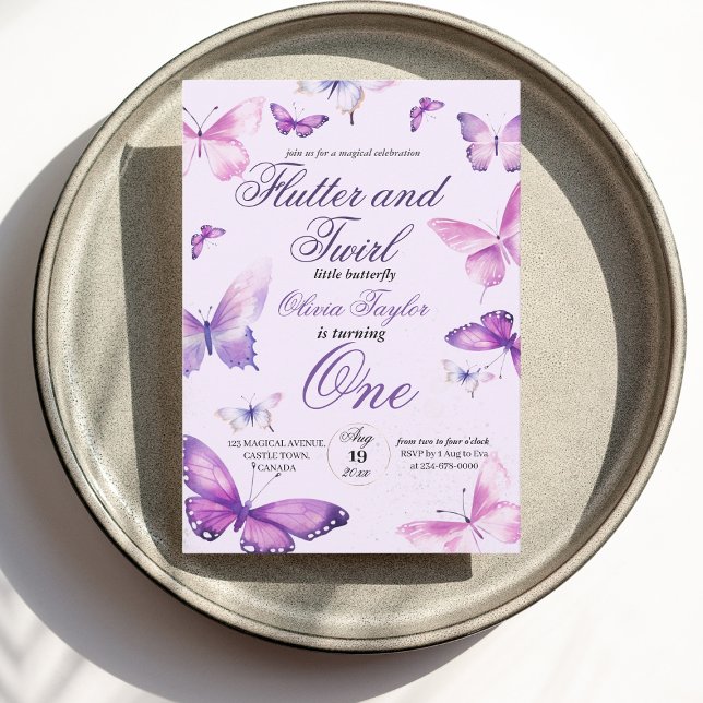 Convite Primeiro aniversario de Borboletas (Criador carregado)