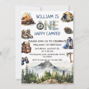 Convite Primeiro aniversario de Camarão Feliz da Watercolo