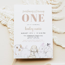 Convite Primeiro aniversario de coelhinhos de pastel bonit