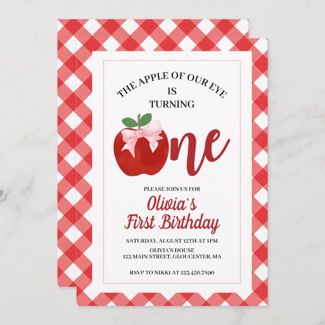 Convite Primeiro aniversario de coquetel de pré-disquete c (Frente/Verso)