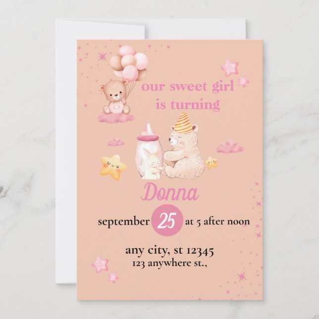 Convite Primeiro aniversario de Crianças da Selva (Frente)