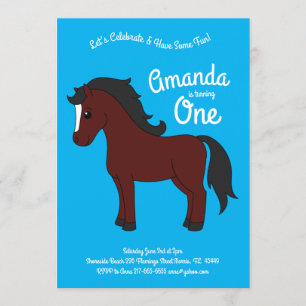 Convite Primeiro aniversario de Crianças de Cavalo Bonito 