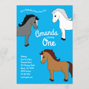 Convite Primeiro aniversario de Crianças de Cavalo Bonito 