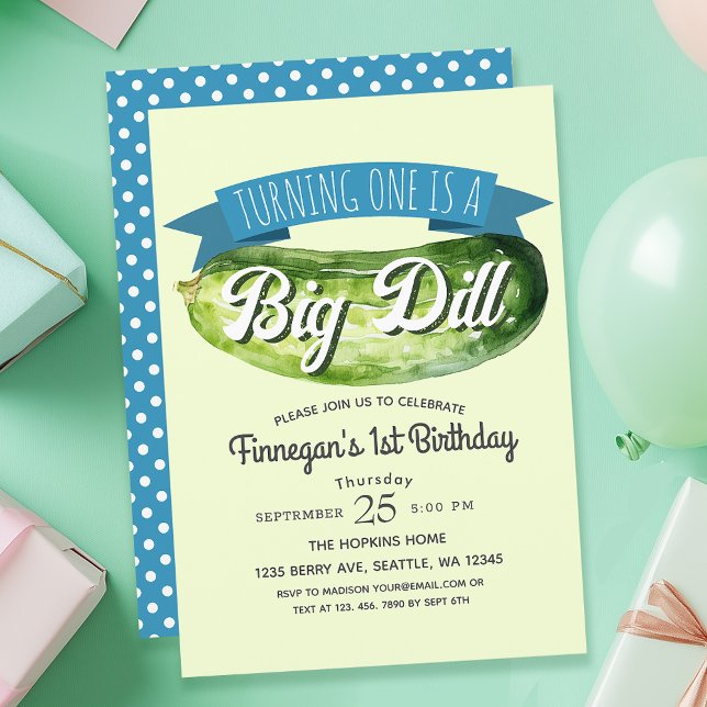 Convite Primeiro aniversario de Crianças do Big Dill Pickl (Criador carregado)