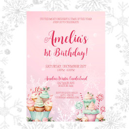 Convite Primeiro aniversario de Cupcake de Onederland, de 