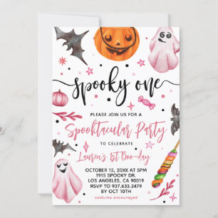 Convite Primeiro aniversario de Dia das Bruxas Spooky One