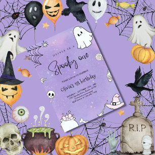 Convite Primeiro aniversario de Dia das Bruxas Spooky One