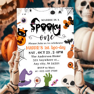 Convite Primeiro aniversario de Dia das Bruxas Spooky One