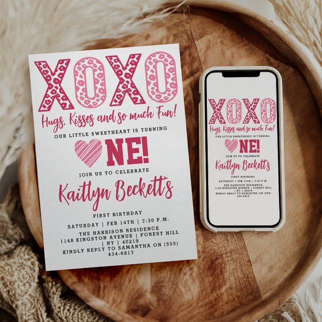 Convite Primeiro aniversario de Dia de os namorados de Hug (Criador carregado)