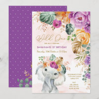 Primeiro aniversario de Elefante Floral Tropical F