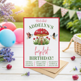 Convite Primeiro Aniversário de Fada, Aniversário de Cogum
