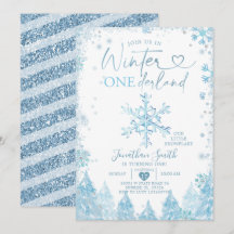 Primeiro aniversario de floco de neve Blue Winter