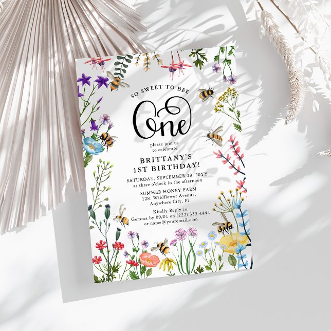 Convite primeiro aniversario de Flor Selvagem e BumbleBee  (Criador carregado)