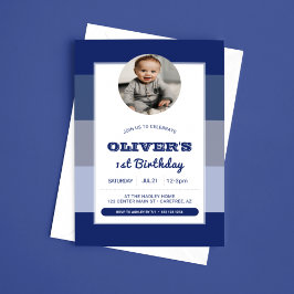 Convite Primeiro aniversario de Foto de Boys Azuis
