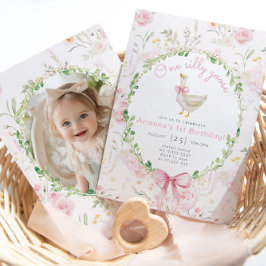 Convite Primeiro aniversario de fotos de Arco rosa com um 