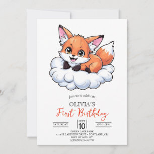 Convite Primeiro aniversario de Fox Digital do Woodland Pe