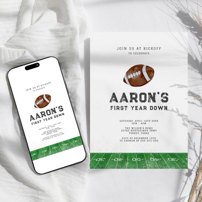 Convite Primeiro aniversario De Futebol No Primeiro Ano (Criador carregado)