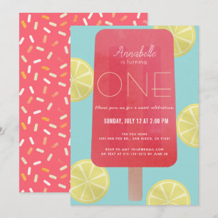 Convite Primeiro aniversario de Garota de Limonada de Mora