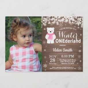 Convite primeiro aniversario de Garota Polar de Onederland
