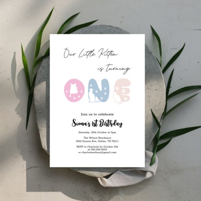 Convite Primeiro aniversario de Gato Bonito (Criador carregado)