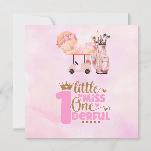 Convite Primeiro aniversario de golfe de um ano (Frente)