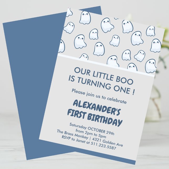 Convite Primeiro aniversario de Halloween fofofo tacular (Halloween-1st-birthday-spooktacular-cute-invitation-1)