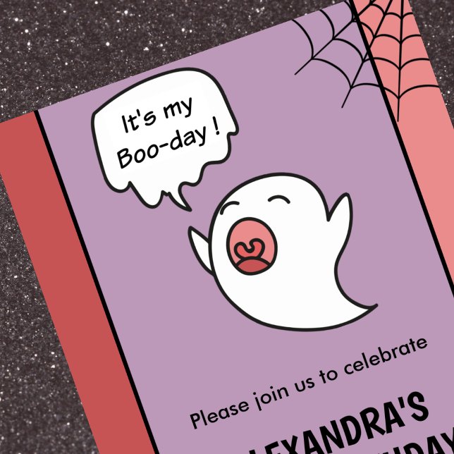 Convite Primeiro aniversario de Halloween - rosa fantasma (Halloween-1st-birthday-invitations-ghost-pink-1)