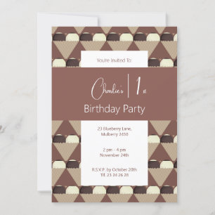 Convite primeiro aniversario de Icecream de Chocolates Dar
