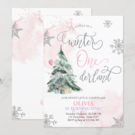 Convite primeiro aniversario de inverno Rosa de Onederland