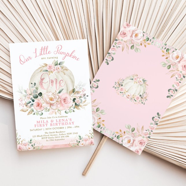 Convite Primeiro aniversario de junta da irmã gêmea da abó (Criador carregado)