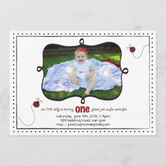 Convite Primeiro Aniversário de Lady Bug