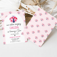 Primeiro aniversario de Ladybug Rosa Arch Branco M