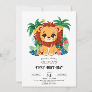 Convite Primeiro aniversario de Leão Magnético e Encantado