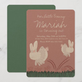 Convite Primeiro aniversario de Mão Bonito de Coelhinho De