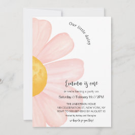 Convite Primeiro aniversario de margarida rosa, primeiro a