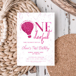 Convite Primeiro aniversario de menina do Balão de Ar Quen