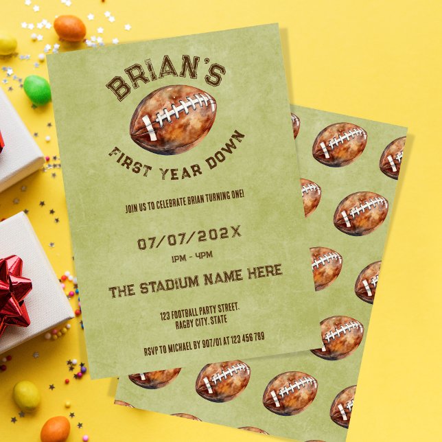 Convite primeiro aniversario de menino no primeiro ano (Criador carregado)