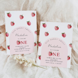 Convite Primeiro aniversario de morango