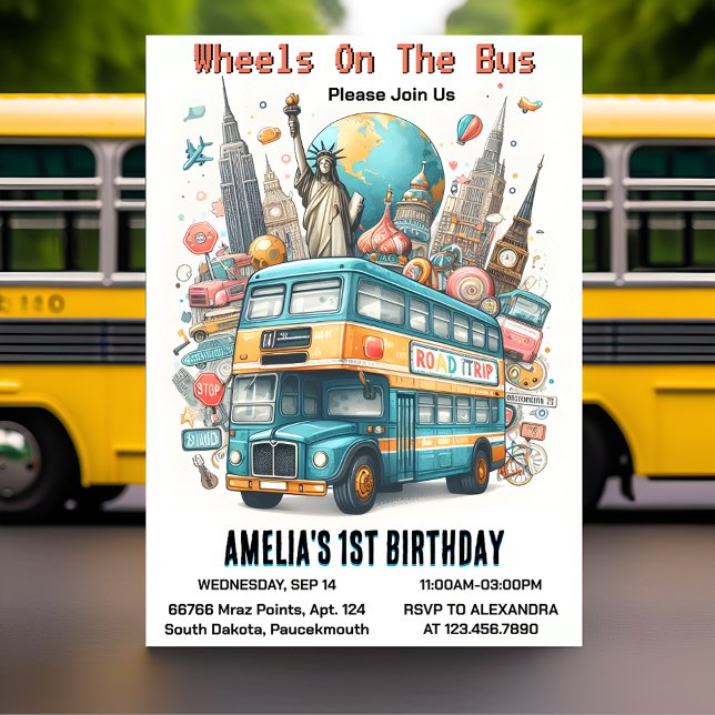 Convite Primeiro aniversario de Ônibus da City Party Tour (Criador carregado)