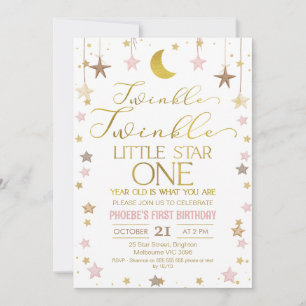 Convite primeiro aniversario de Pequena Estrela com Luz Do